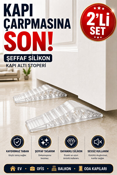OpenCity 2 bucăți opritor de ușă din silicon transparent, antiderapant, stabi...