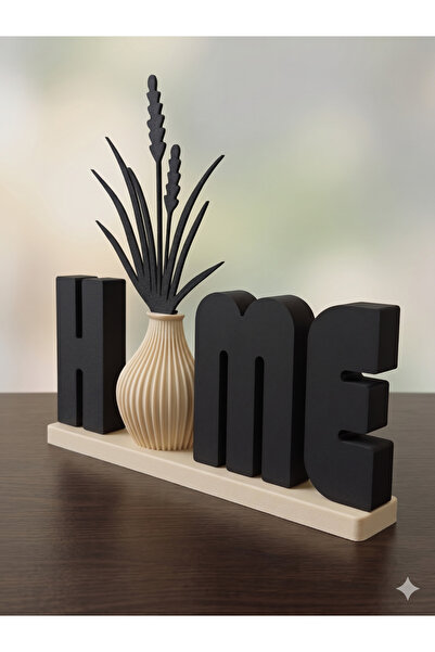 Pilovestik Home Yazılı 3 Boyutlu Dekoratif Biblo Vazo, Modern Tv Ünitesi ve Konsol Süsü