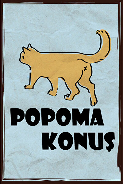 tpkitapevi Retro Vintage 5 mm Ahşap Üzerine Kedi Temalı Poster Tablo 20X30 cm