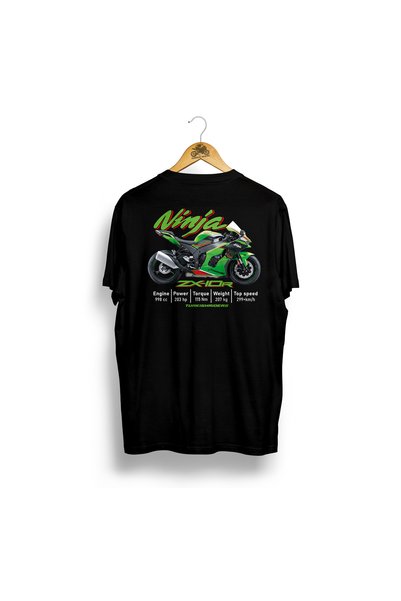 Turkish Riders Zx-10R Krt Edition Lime Green / 100% Cotton 24/1 Fabric Premium Black and White Tshirt