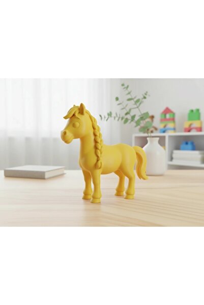 OEM Figurină Cal cu Coamă Împletită, Imprimată 3D, Jucărie și Decor