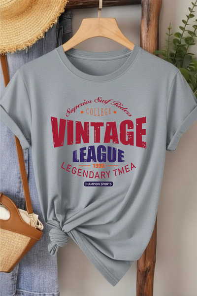 l'eivor Vintage League Printed Women's 100% Cotton T-Shirt