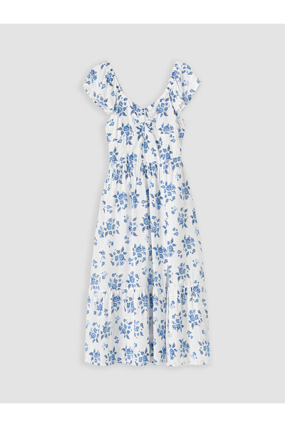 LC Waikiki Nevavm Floral Gathered Waist Dress with a Difference