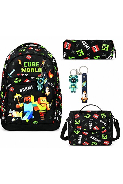 ULTIMATE BAG School Bag Boys' School Bag Set of 3 School Bag Patterned Luxury...