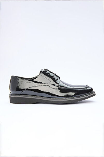 İmza Black Lace-Up Patent Leather 100% Leather Shoes 1033260164