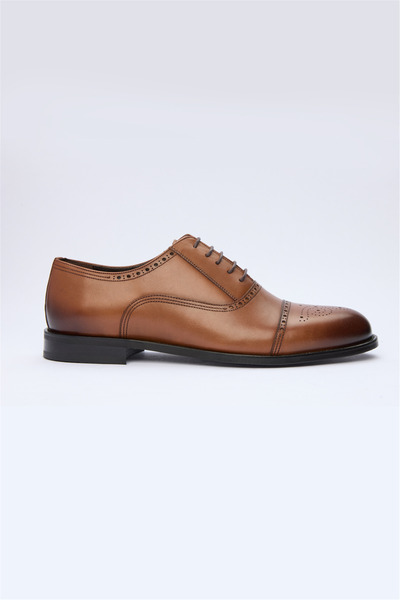 İmza Camel Laced Antique 100% Leather Shoes 1033260162