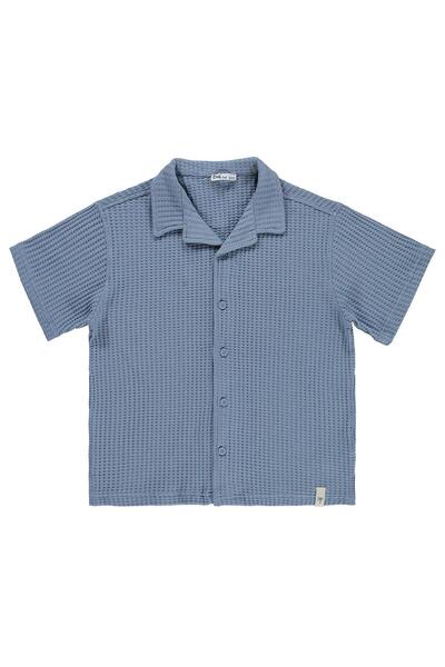 Civil Boys Basic Waffle Shirt for Ages 10-13 - Blue
