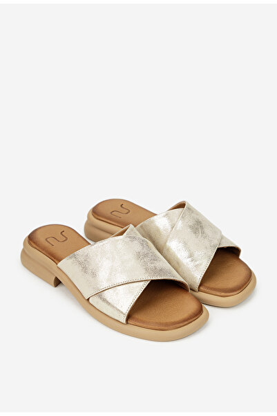 Dasha NUR women's slipper Sandals made of golden natural Leather