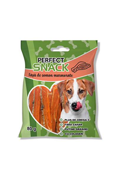 Perfect Snack Fâșii de somon marmorate, recompense caini 80g