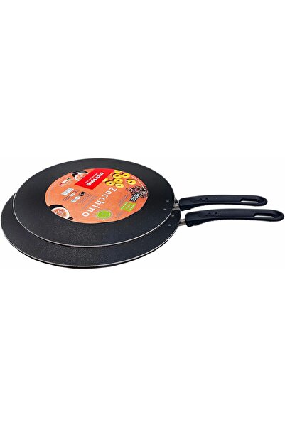 moneta Zecchino Flat Pan Set, 2 Pieces, Aluminum, Black