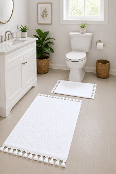 SANRUGS Home & Living Pofuduk Tüylü, Yıkanabilir ve Kaymaz Tabanlı, Elit Püsk...
