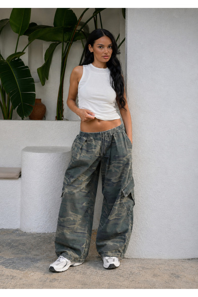 DEEFWEAR Pantaloni din gabardină stil Y2K largi