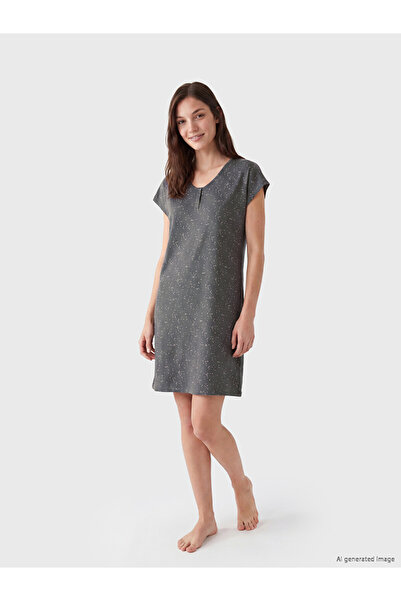 LC Waikiki Esvab • Modern & Distinctive V Planting Embroidered Women's Nightgown