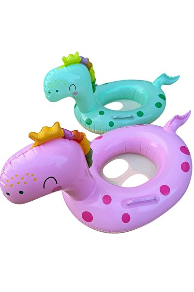Zenorius Colac gonflabil Dinozaur, 70 cm – Verde, Roz, Engross