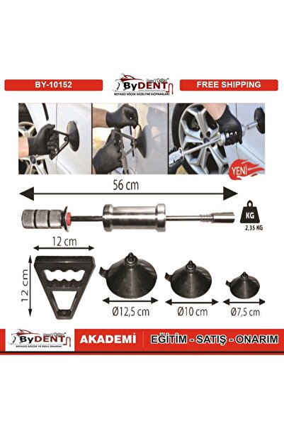 ByDENT Pdr Manuel Kaporta Çektirme Saplı Vantuz Seti Tokmaklı 1 Ad Tokmak 1 A...