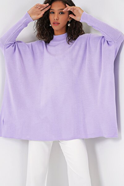 Hiccup Bdart Oversize Half Turtleneck Long Sleeve Knitwear Sweater