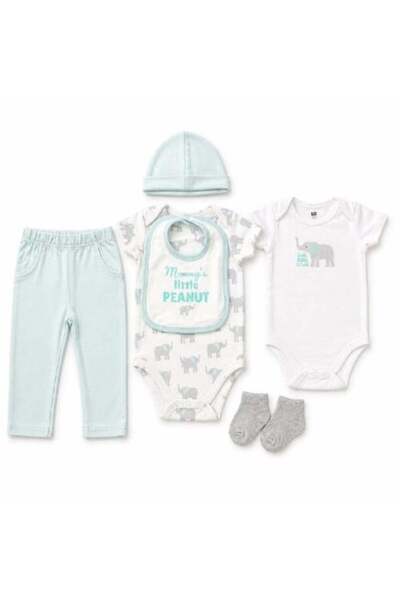 Warehouse Soft cotton baby clothes set with elephant design, calm color 6-9 m...