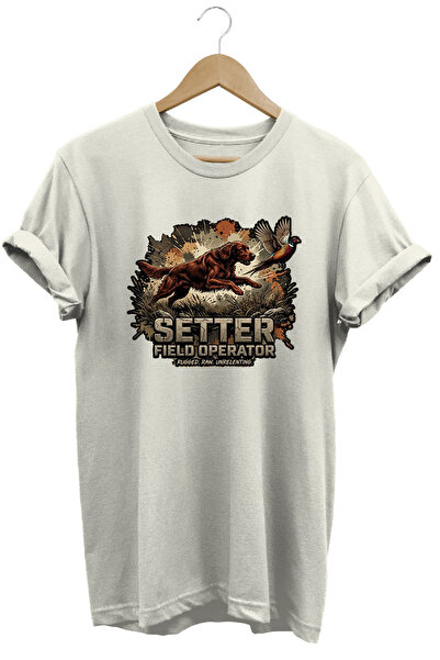 WİDİ Unisex Basset Hound Printed T-Shirt - Hunter Dogs Series Crew Neck Cotto...