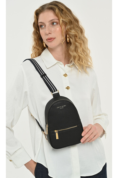 Pierre Cardin Black Faux Leather Women's Body Bag Cross Shoulder Bag