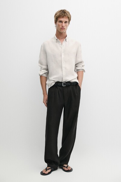 Massimo Dutti Regular fit %100 keten gömlek