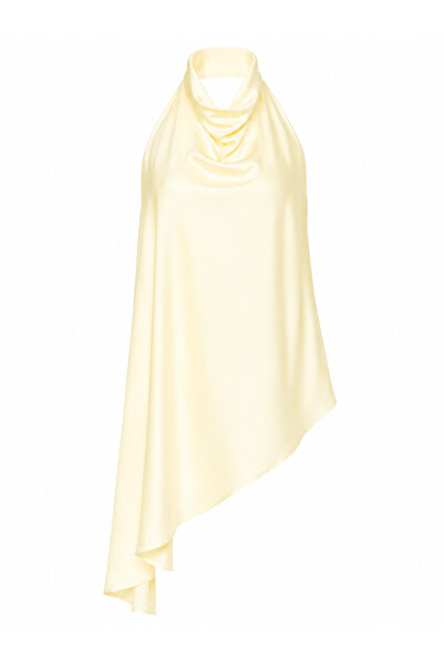 OlaFre Satin asymmetric blouse