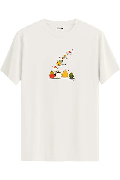 Colermi Cute Birds Branch Printed T-Shirt