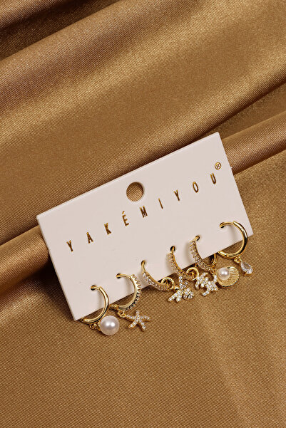 Süspüs Accessories Multiple Gold Color Yakemiyou Earrings