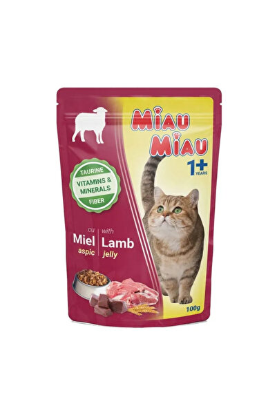 OEM Wet cat food Miau Miau with lamb in aspic, 100 g