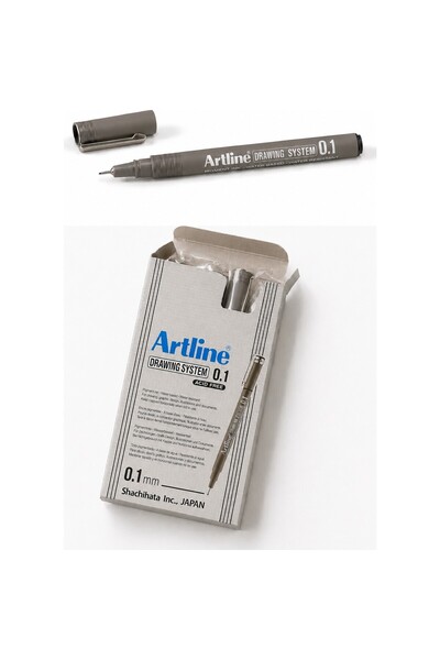 artline 0.1 mm Black Drawing Pen Drawing System 235 Waterproof Black Color 12...