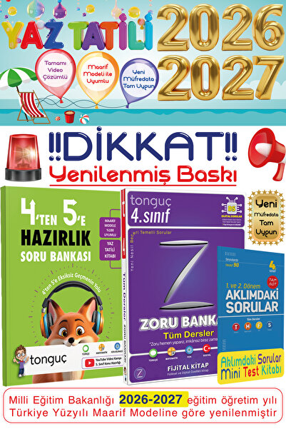Tonguç Yayınları 4. Sınıf 4'ten 5'e Hazırlık Kitabı 4. Sınıf Zoru Tüm Dersler...
