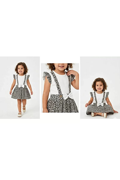 Generic Brand 1/4 Years Old T-Shirt Leopard Print Skirt Salopet Kids Set Mari...