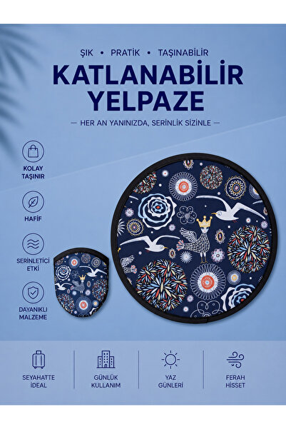 RoseCo00 Katlanabilir Kolay Taşınabilir Yuvarlak Yelpaze