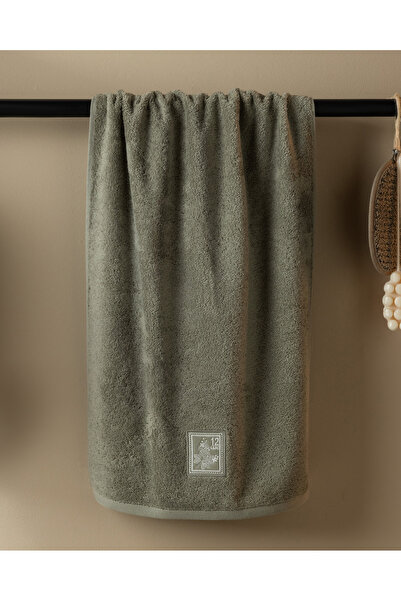 Madame Coco Rusea 100% Cotton Embroidered Face Towel - Khaki - 50X76 cm