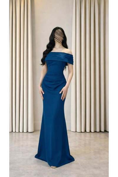 BASMA FASHION Off Shoulder Barbie Elegant Royal Cut Two Color Dress Burgundy+...