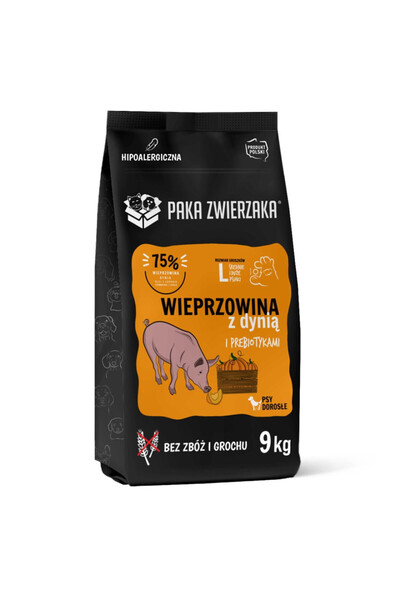 PAKA ZWIERZAKA PET PAKA Carne de porc cu dovleac L - hrană uscată pentru câin...
