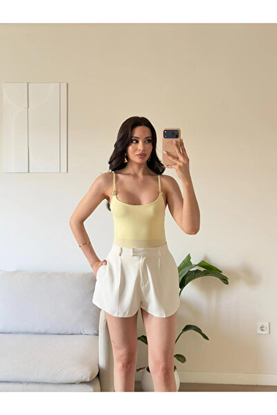 Zoom Butik Aksesuar Detay Bodysuit - SARI