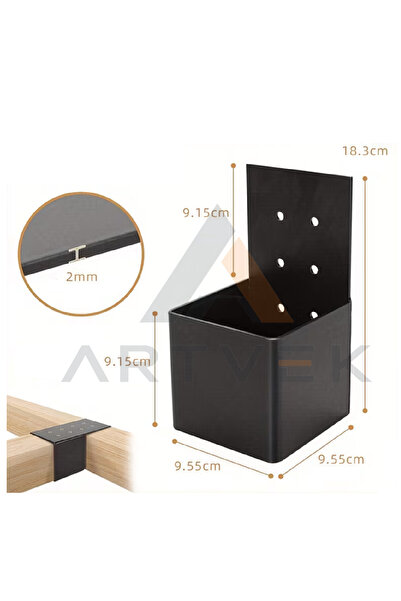 Artvek Ahşap Pergola Direk İçi U Bağlantı Aparatı