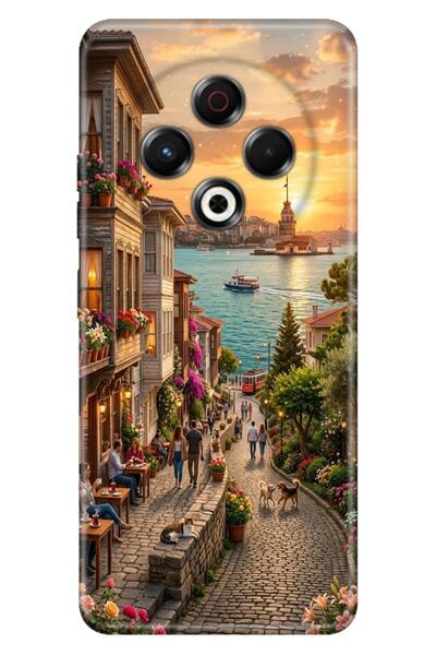 TECNO Spark 30 6.78 inç Kılıf Panoramik İstanbul Temalı Desenli Darbe Emici S...