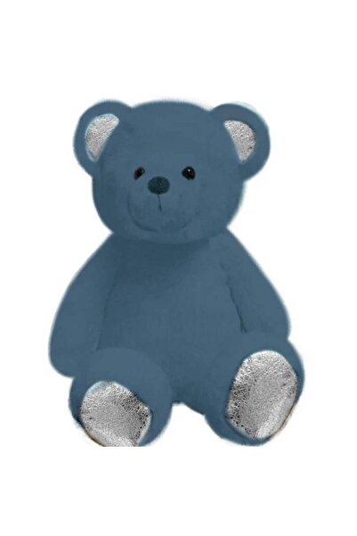OEMS Soft teddy bear with a shine, size 14 inches, color blue - russ