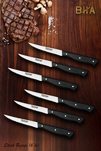 Sürmene Bıçakçı Hacı Ahmet Sürmene BHA Altı Parça Biftek Steak Bıçak Seti Ste...