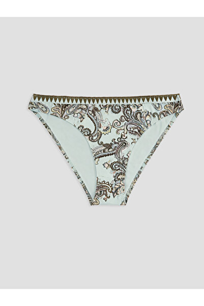 LC Waikiki GÜLİS GİYİM'DEN Turkuaz Beli İşlemeli Desenli Kadın Bikini Altı