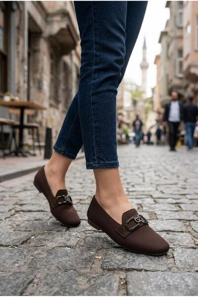 fort 1145 Knitwear Stylish and Comfortable Women's Ballerinas with Stone Buck...