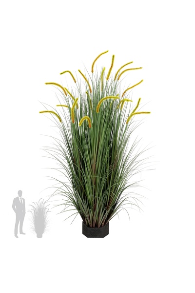 Roberto Rossi Iarba artificiala Onion Dogtail 150 cm cu 21 flori rosu cu verde