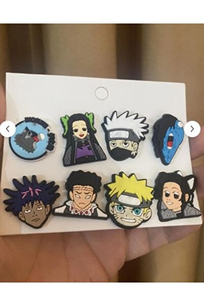 HER ŞEY NOTA www.herseynota.com Naruto Temalı PVC Terlik Süsü Seti 8 Adet – A...