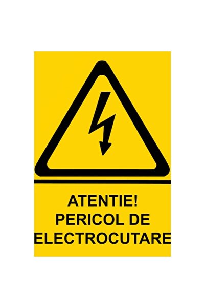 WOMA Semn de avertizare "ATENȚIE!" PERIL DE ȘOC ELECTRIC " – Folie de 2 mm, i...