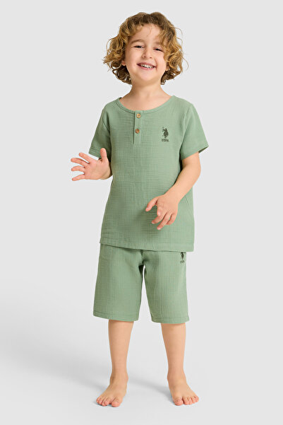U.S. Polo Assn. Erkek Çocuk Yeşil Pijama Takımı 50327343-VR016