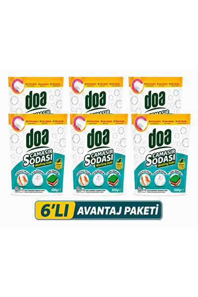 Doa 🚀 Çamaşır Sodası 500 Gr x6 Beyaz Sabun Kokulu 6’lı Dev Avantaj Paket