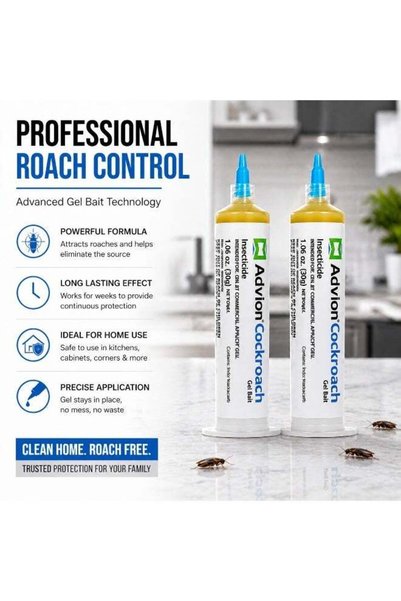Generic Brand Cockroach Advion Cockroach Gel Bait 30g (Pack of 2) Powerful Roach Killer, Fast Acting Insecticide Gel for Kitchen, Bathroom & Home, Long Lasting Pest Control Solution