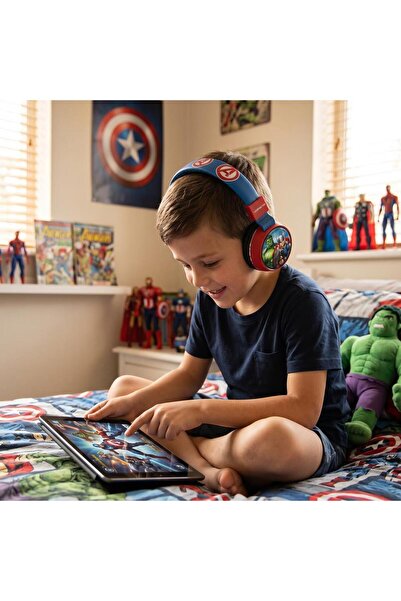 Marvel Avengers Yenilmezler Bluetooth Kulaklık Kablosuz Çocuk Kulaklığı Lisanslı