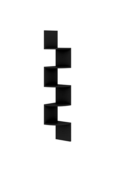 vidaxl Raft de perete de colț, negru, 19x19x123 cm, lemn prelucrat
